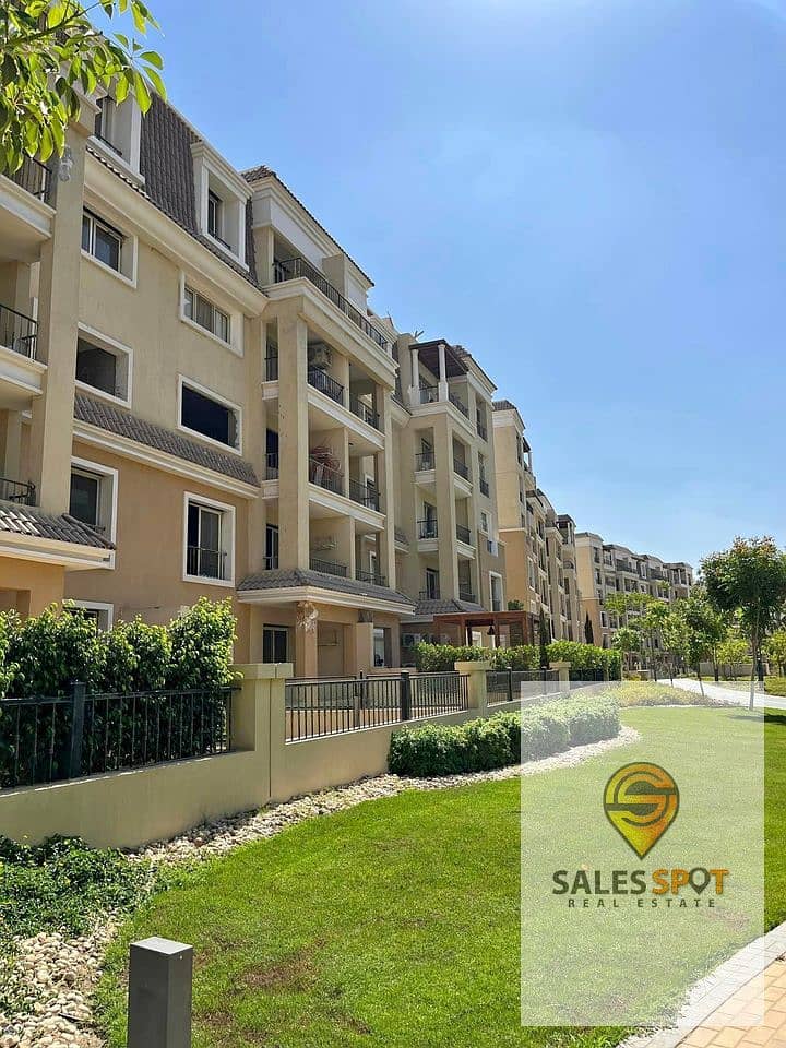 At the lowest price, a bargain apartment for sale (3 rooms) with a landscape view in (Sarai) Compound, minutes from the Fifth Settlement 2