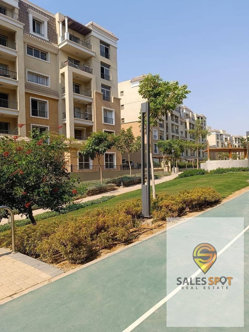 At the lowest price, a bargain apartment for sale (3 rooms) with a landscape view in (Sarai) Compound, minutes from the Fifth Settlement 6