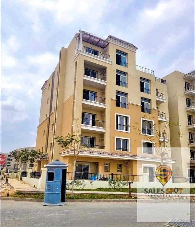 At the lowest price, a bargain apartment for sale (3 rooms) with a landscape view in (Sarai) Compound, minutes from the Fifth Settlement 8