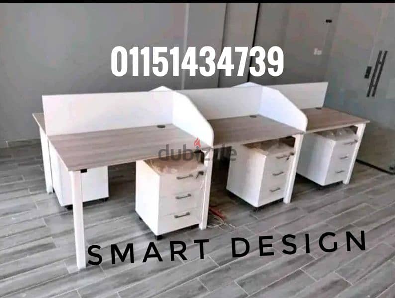 خلية عمل  - work station - Partition خشب mdf إسباني مقاس الفرد ١٢٠*٦٠ 0