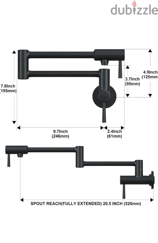 Stainless Steel Pot Filler Faucet Black 2