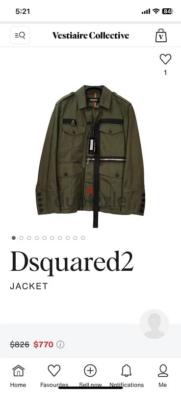 DSQUARED2  D-Ring Strap Military Jacket Size 52-L fit M 1