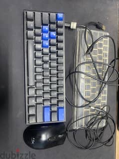 ducky one2 mini black/blue hyperx pulsfire core 0