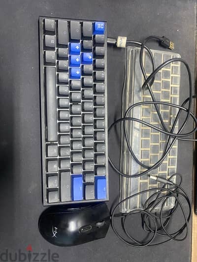 ducky one2 mini black/blue hyperx pulsfire core