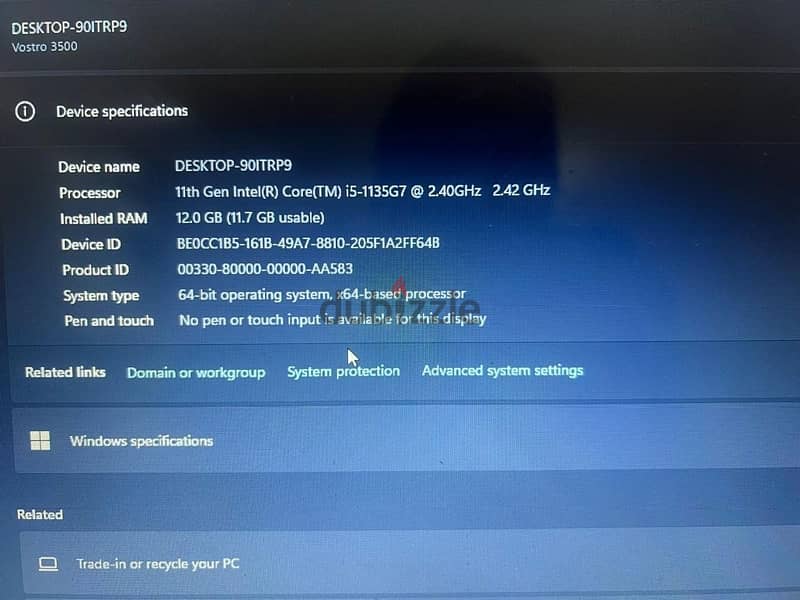 Dell Vostro 3500 laptop - 11th Gen Intel core i5, 12GB 0