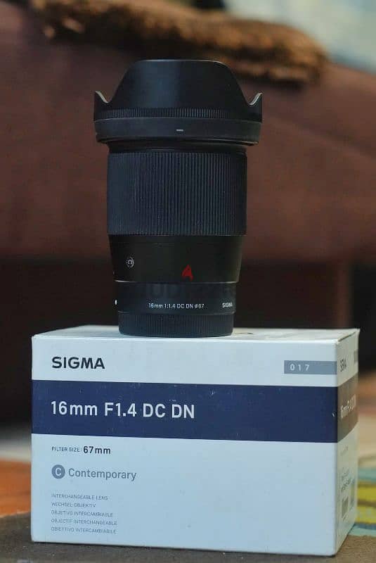 Sigma 16mm f1.4 Dc Dn for Sony crop frame  عدسة سيجما لسوني كروب فريم 0