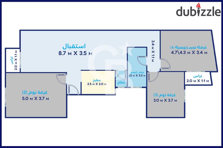 Apartment for sale 147m Laurent off Shaarawy 3