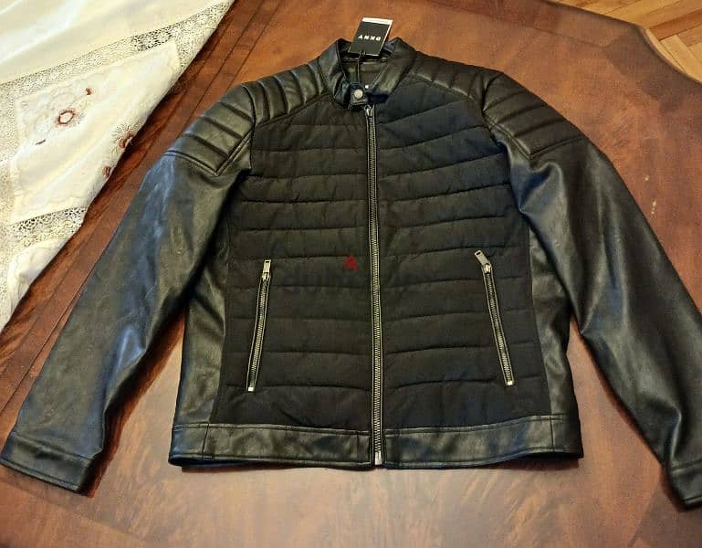 DKNY Leather Jacket Men Original Size Medium 1