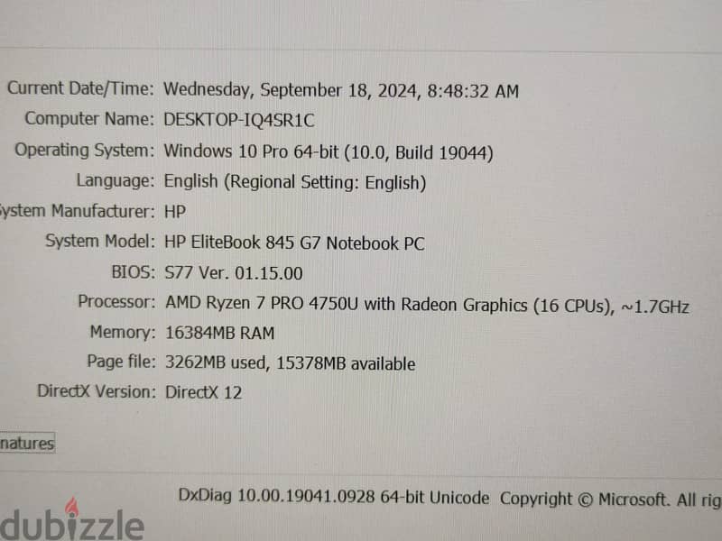 hp elitebook 845 g7 ryzen 7 pro+ram 16gb+ full hd 9