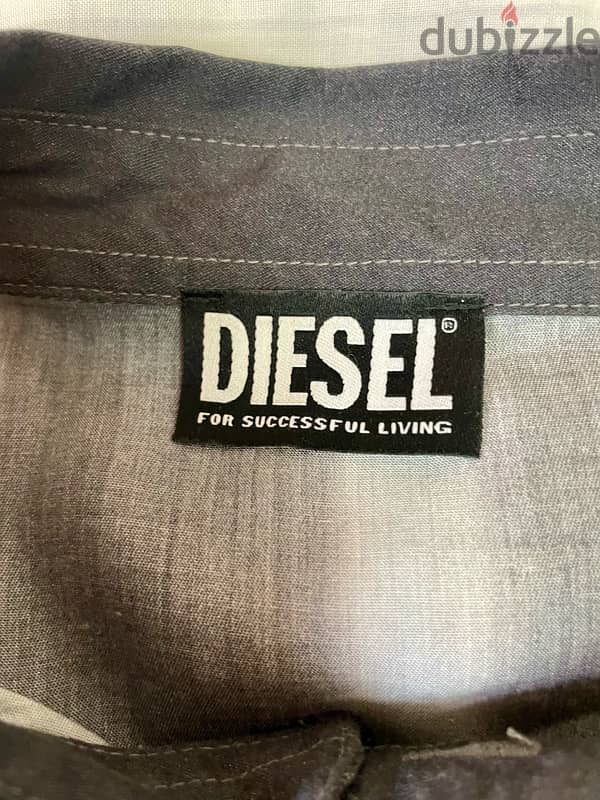 DIESEL Striped Shirt with Logo Applique (Size M) Original 4