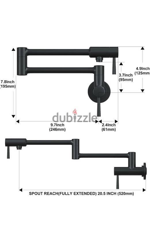 stainless steal pot filler faucet black 2