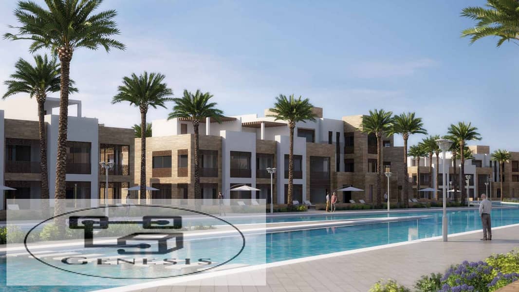 Own a ready-to-move-in chalet in the heart of El Gouna, Mangroovy Resort, 111 m, in installments 0