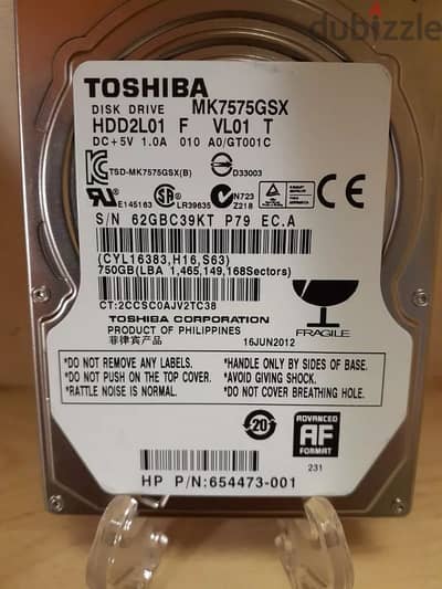 Toshiba 750GB SATA 2.5″ HDD2