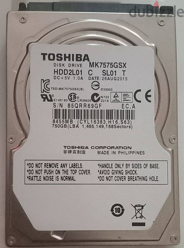 Toshiba 750GB SATA 2.5″ HDD2 1