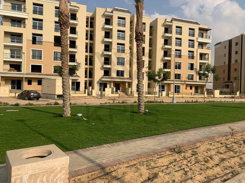 Finished Apartment +Garden 209m with Pool View For Rent in Sarai Compound 5