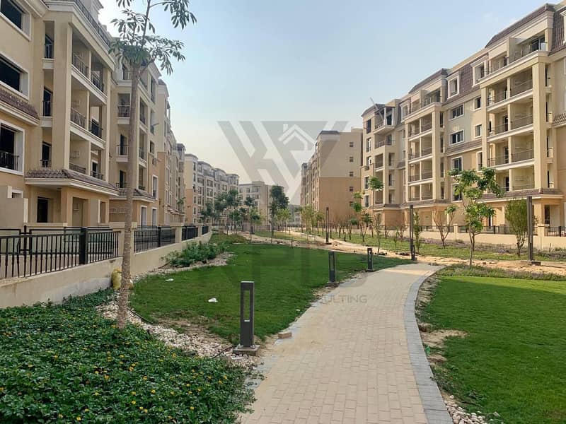 Finished Apartment +Garden 209m with Pool View For Rent in Sarai Compound 7