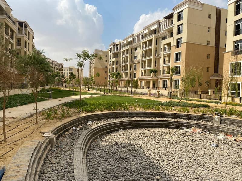 Finished Apartment +Garden 209m with Pool View For Rent in Sarai Compound 9