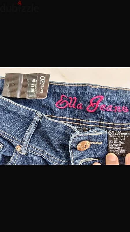 بنطلون جينز وارد امريكا من Ella Jeans مقاس 20 1