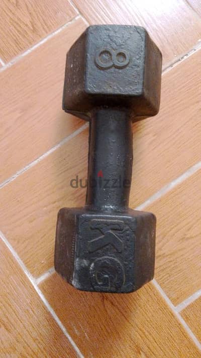 دمبل 8 كيلو مطاط فردة واحدة Dumbell 8 Kg rubber single piece