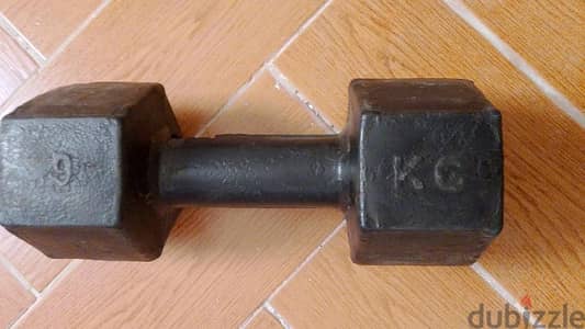 دمبل 9 كيلو مطاط فردة واحدة Dumbell 9 Kg rubber single piece