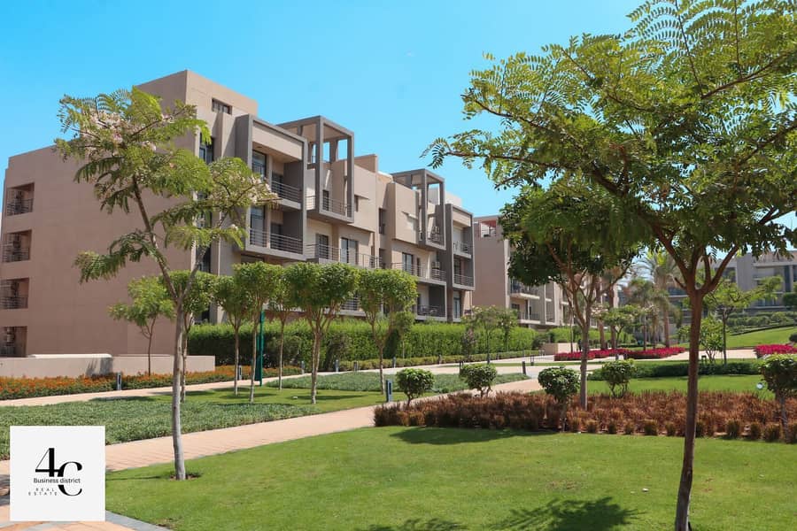 With the lowest down payment in Al marasem, studio 92m with garden 70m for sale, fully finished, view landscape, ready to move in Fifth Square 0