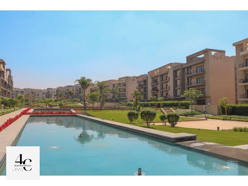 With the lowest down payment in Al marasem, studio 92m with garden 70m for sale, fully finished, view landscape, ready to move in Fifth Square 2