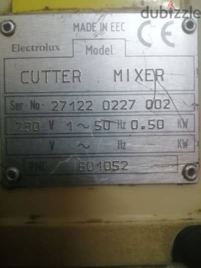 CUTTER MIXER رحاية كهربائية ماركة ألكترولوكس تصنيع الأتحاد الأوروبى