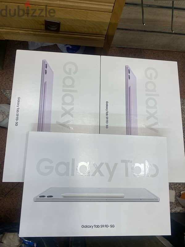 Galaxy Tab S9 FE Plus 5G 12.4in 256/12G White Lavender جديد متبرشم 1