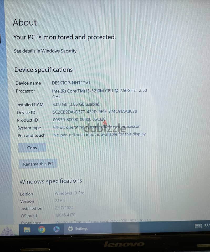 Lenovo ( Intel core i5-3210M CPU @ 2.50GHz  2.50 GHz ) 2