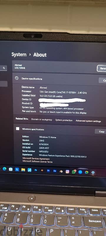 جهاز لينوفو loq core i7 و كرت شاشة rtx 4050 6g كسر زيرو 8