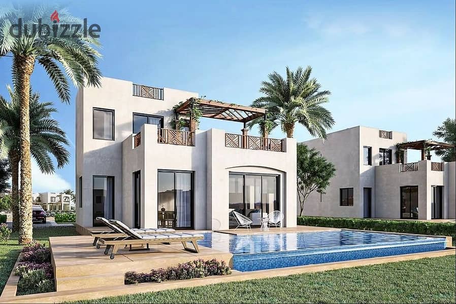 With a distinctive view on the sea, chalet 99m, fully finished, in Makadi Heights, Hurghada, in installments over 6 years. 6