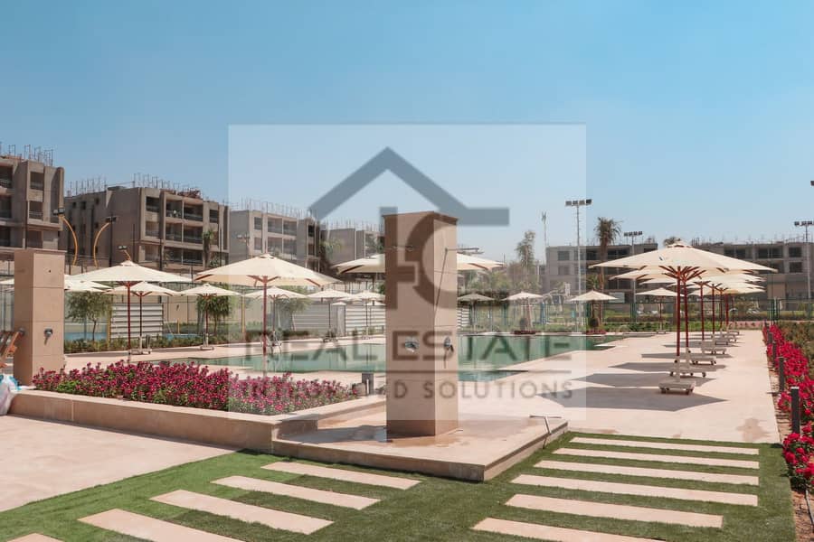 Apartment with a view of finished villas with air conditioners in Al Marasem, Fifth Settlement 6