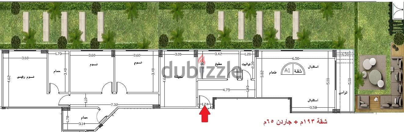 شقة 193م بجاردن 70م 4 غرف قسط على 30 شهر 0