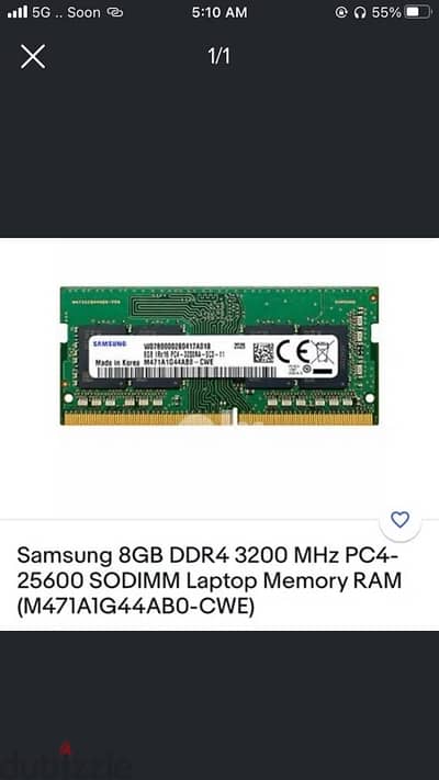 samsung ram 8 gb 3200 mhz