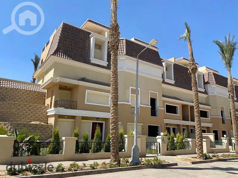 S Villa for sale, area 239 m + garden and roof in the newest phases of Sarai New Cairo Compound 4