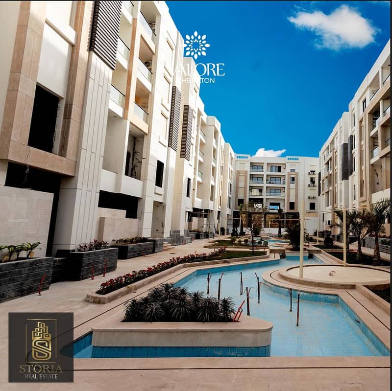 A finished apartment with air conditioners and a kitchen for sale in installments in the heart of the Sheraton, next to Almaza City Center and a minut 11