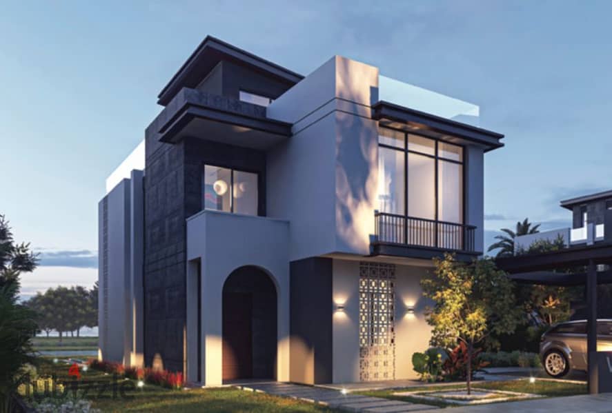 Live in a 3-storey villa with a landscape view, in installments over 9 years, in a prime location in Sheikh Zayed 12