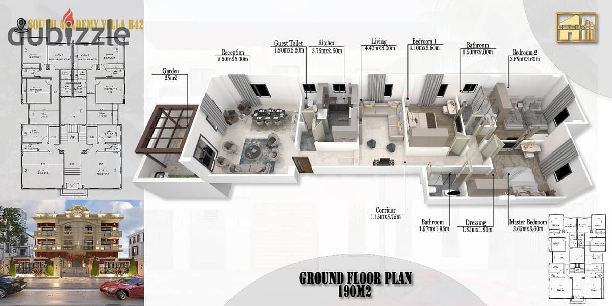 Ground Floor Apartment For sale in South Academy -New Cairo 1st settlement in front of compound Al-futtaim Cairo Festival City 3