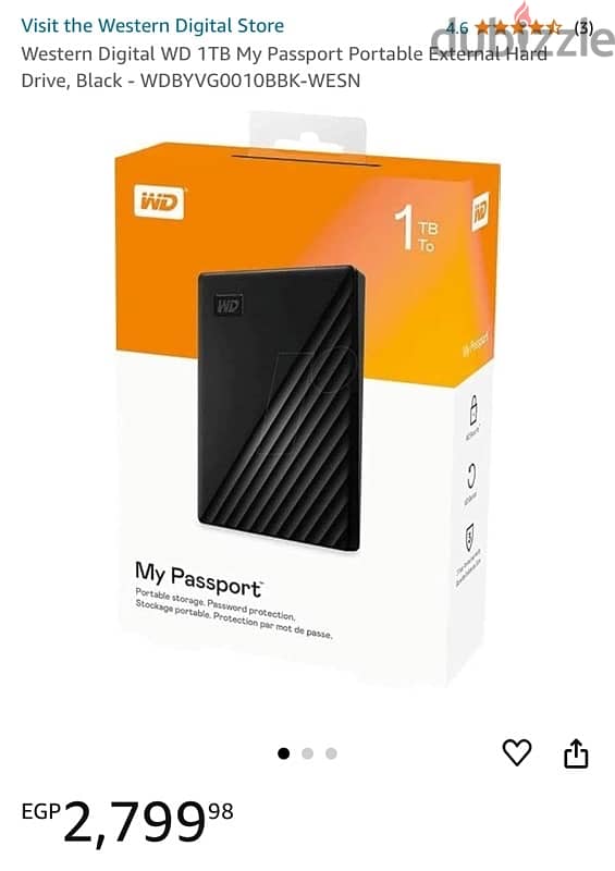 External Hard WD 1TB My Passport Portable 0