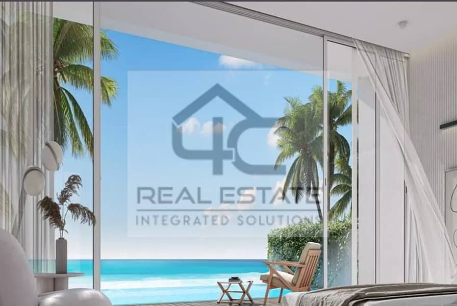 Chalet Fully finished for sale in a prime location in installments at the lowest price in the market for quick sale. View open to Crystal Lagoon 3