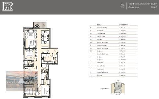 Apartment in HAP Town Park 226, BUA 232, 4 bedrooms including 1 master, Nanny’s room + toilet, 4 bathrooms 8