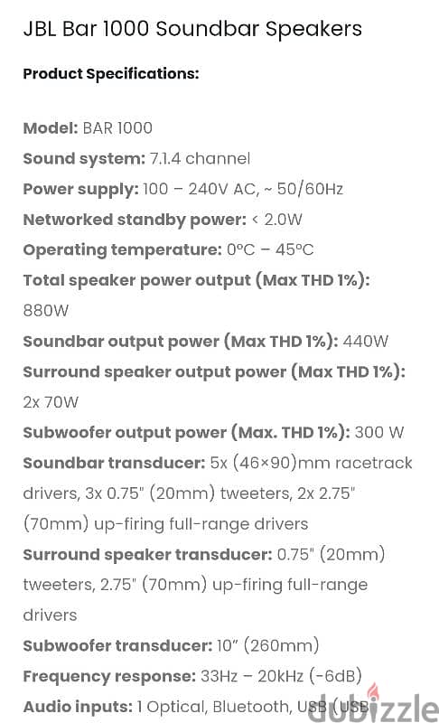 JBL BAR 1000 SOUNDBAR - HOME CINEMA 9