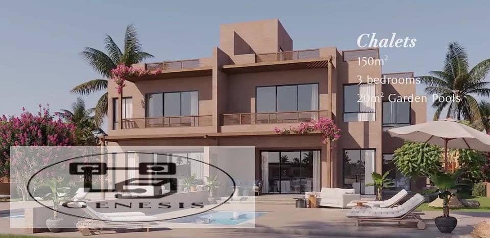 Chalet 90m in the heart of El Gouna, with a view on the Red Sea, in Kamaran with installments 0