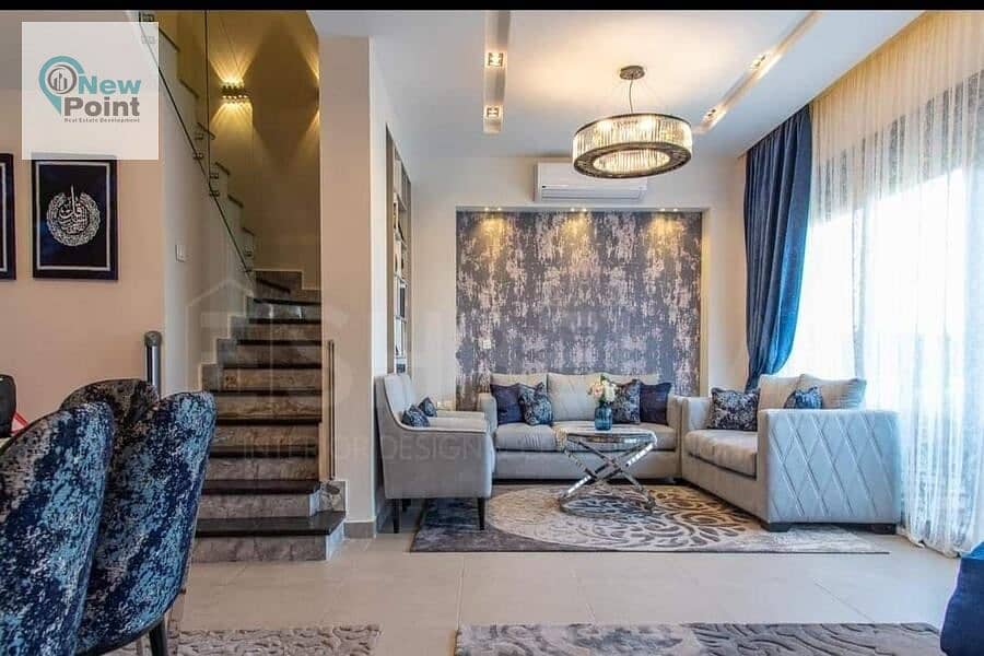 In the heart of New Cairo and immediate receipt of a fully finished duplex from Al Burouj New Cairo. 5