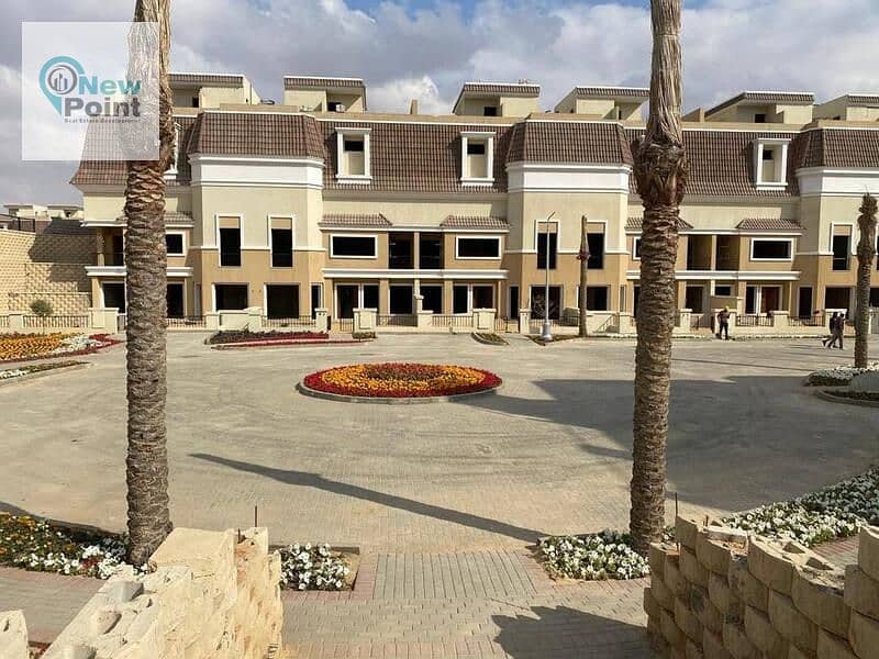 In front of the airport, own a 5-bedroom townhouse + installments over 8 years with Madinet Misr in Mostakbal City 8