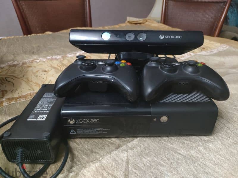 Xbox 360 with 2 controllers and Kinect camera 1