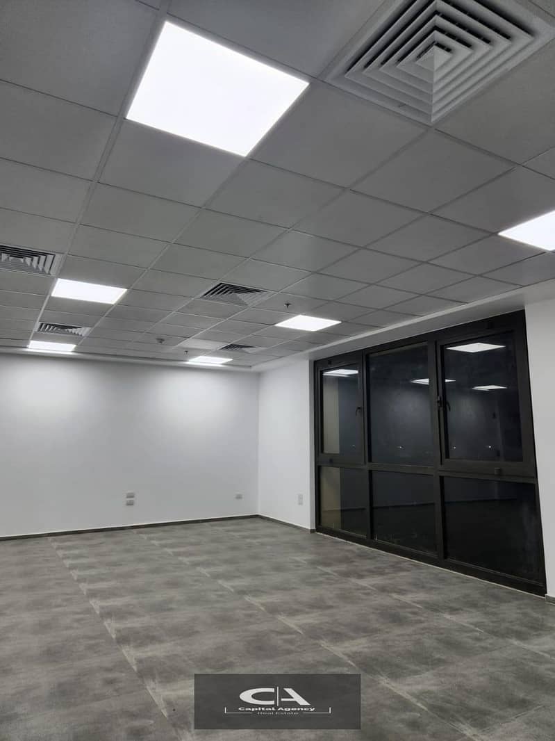 fully finished admin office 233m with Ac's for rent in North - New Cairo 1