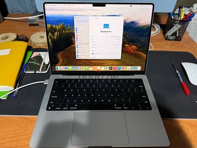 Macbook pro m1 14 inch 16gb ram 1tb storage  ماك بوك برو ١٤ انش