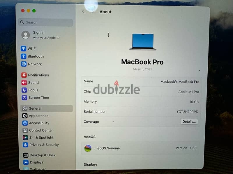 Macbook pro m1 14 inch 16gb ram 1tb storage  ماك بوك برو ١٤ انش 1