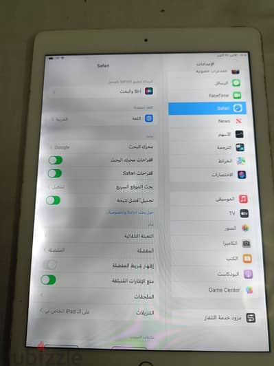 ايباد air 2 مساحه 128 شريحه شاشه وتاتش فيهم مشكله 3500جنيه